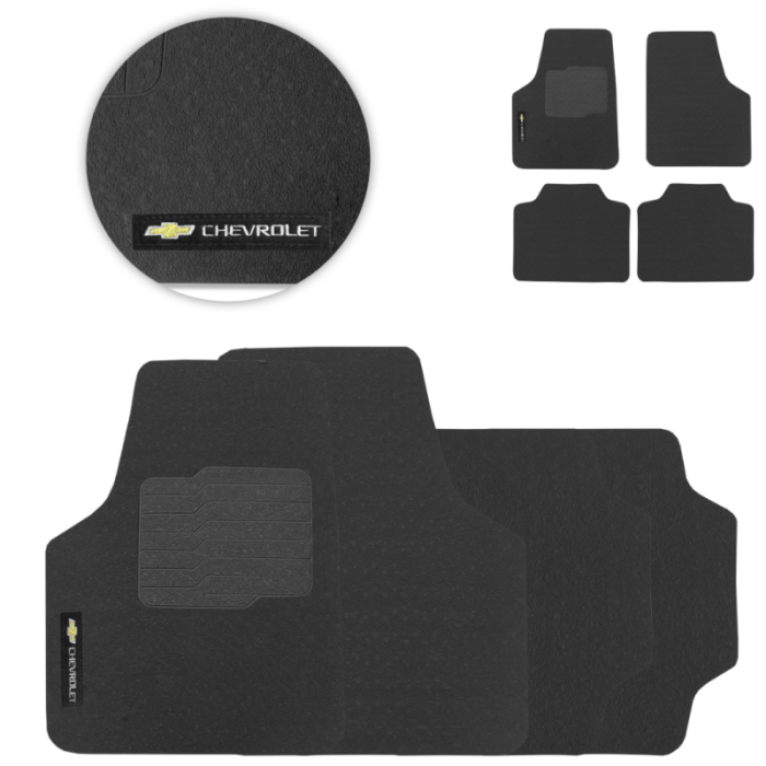 Tapete de Borracha Universal Chevrolet Preto PVC 4 Peças Tapete de Borracha Universal Chevrolet Preto PVC 4 Peças