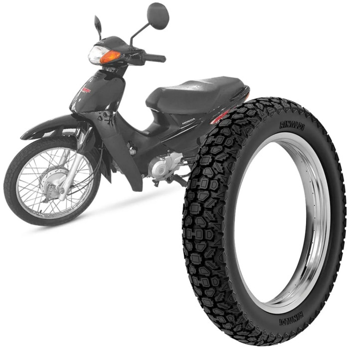 Pneu Moto Biz 100 Rinaldi Aro 14 80/100-14 49L Traseiro WH21